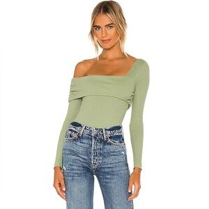 Lovers & Friends Pale Green Off-Shoulder Women's Bodysuit